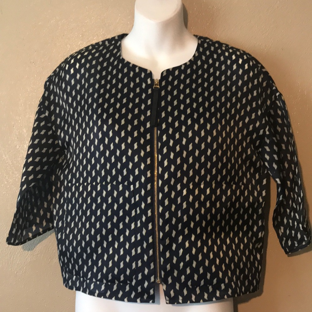 Rumere Weekend 100% Silk short zippered jacket 36